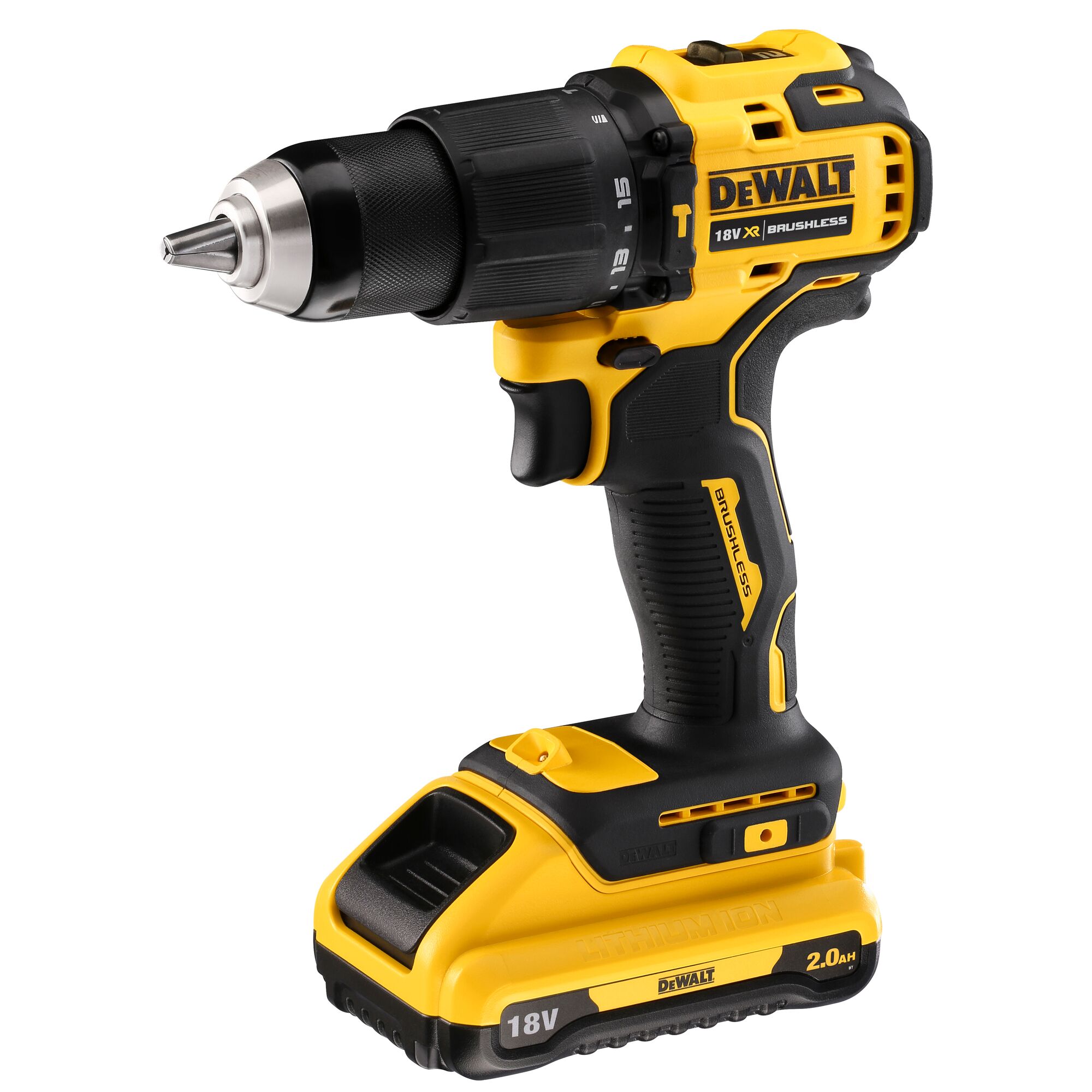 18V XR Compact Brushless Hammer Drill Driver 2 X 2 Ah DEWALT