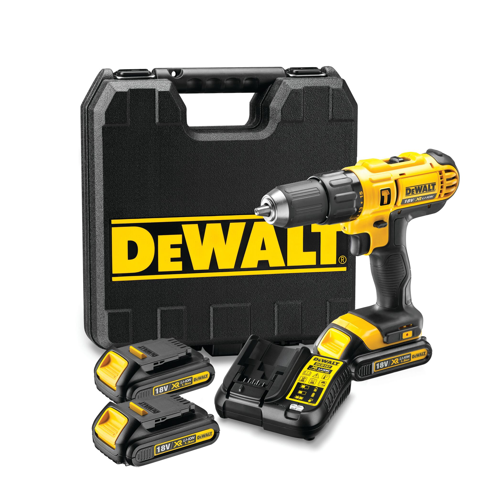 18V XR Compact Hammer Drill Driver 3 X 1.3Ah DEWALT