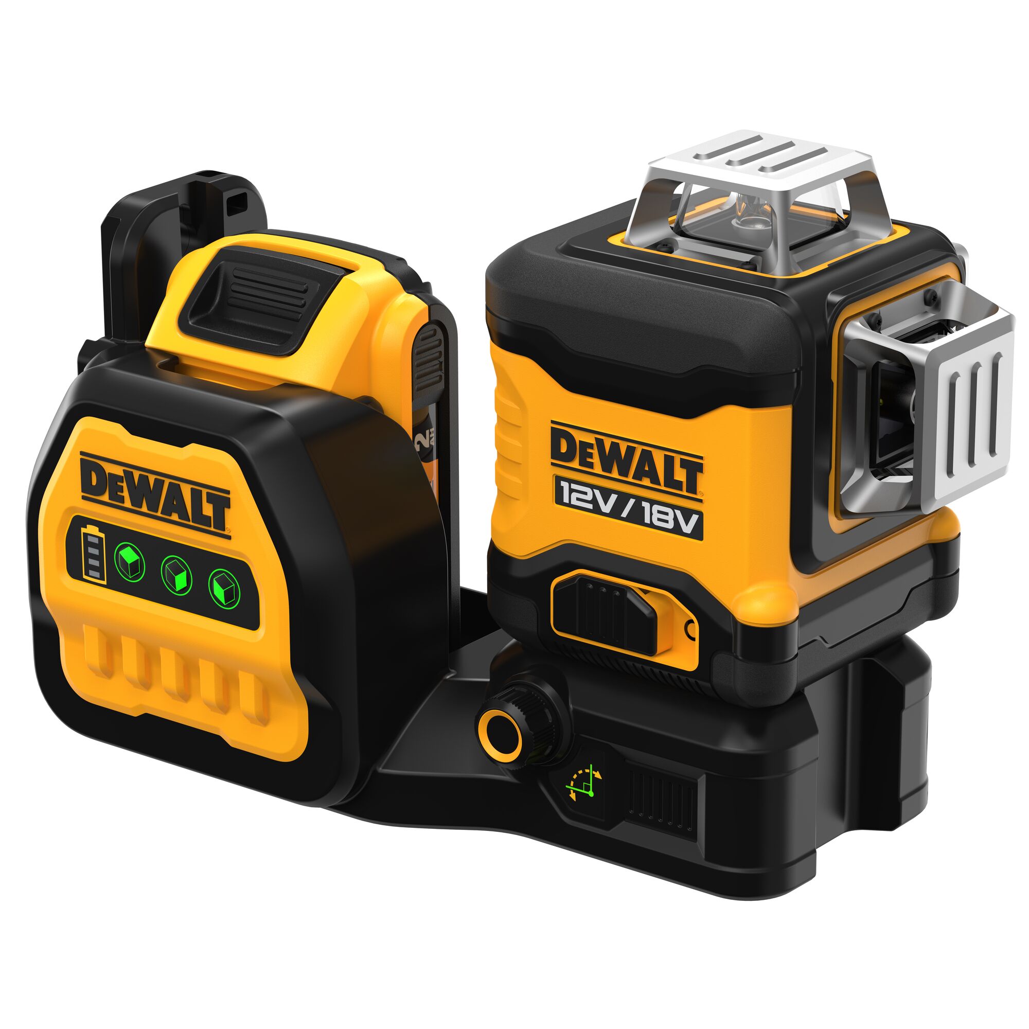 18V 12V XR 3 X 360 Green Cross Line Laser 1 X 2Ah DEWALT