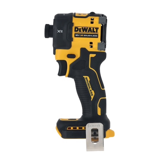 Front side view of 18V XR Brushless Impact Driver bare unit