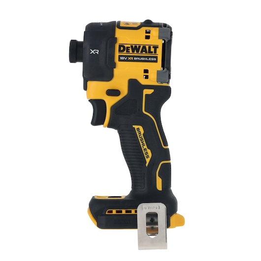 Front side view of 18V XR Brushless Impact Driver bare unit