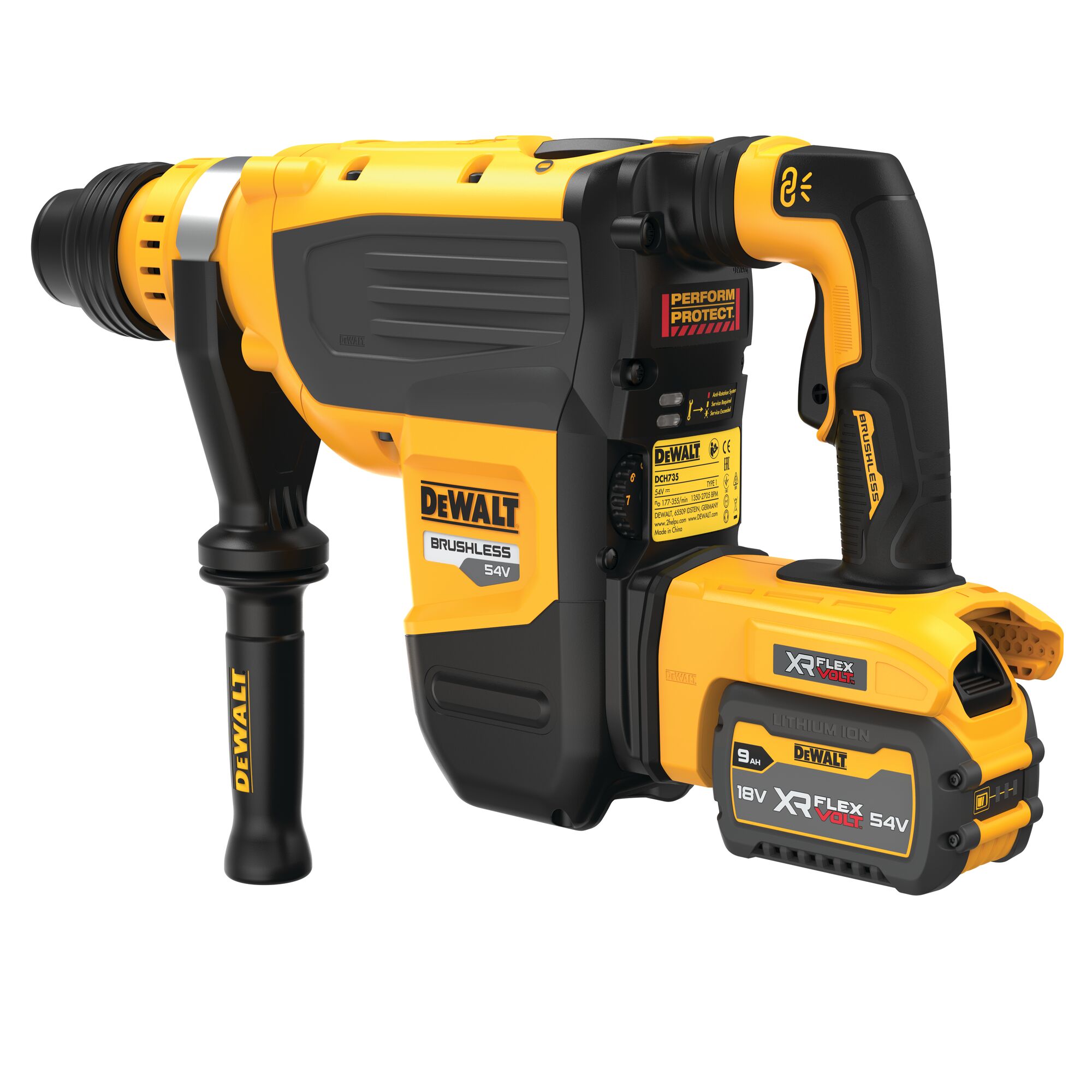 54V XR FLEXVOLT 48mm SDS Max Hammer Drill 2 X 9Ah DEWALT