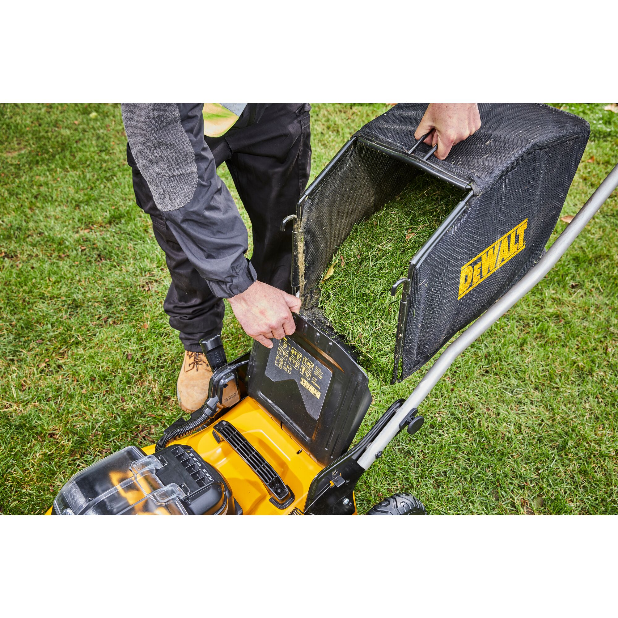 Cordless dewalt lawn discount mower