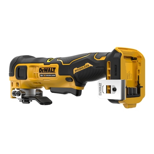 DEWALT 18V XR brushless cordless multi-tool, yellow and black, shown without battery.