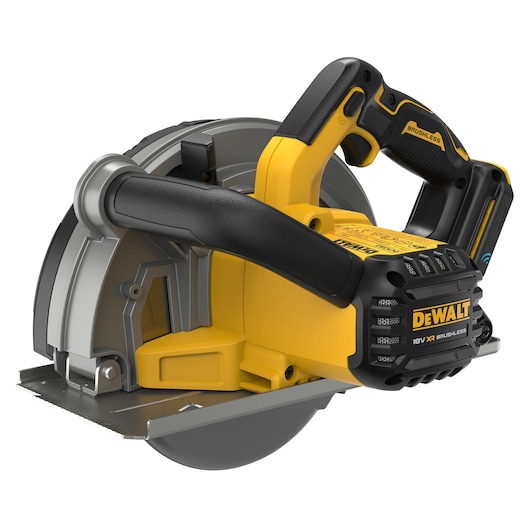 XR metal cutting circular saw, rear angled view