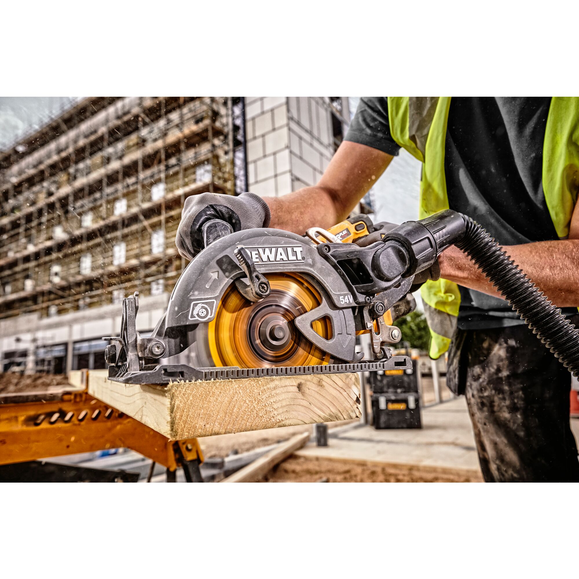 Dewalt 54v circular saw best sale with track