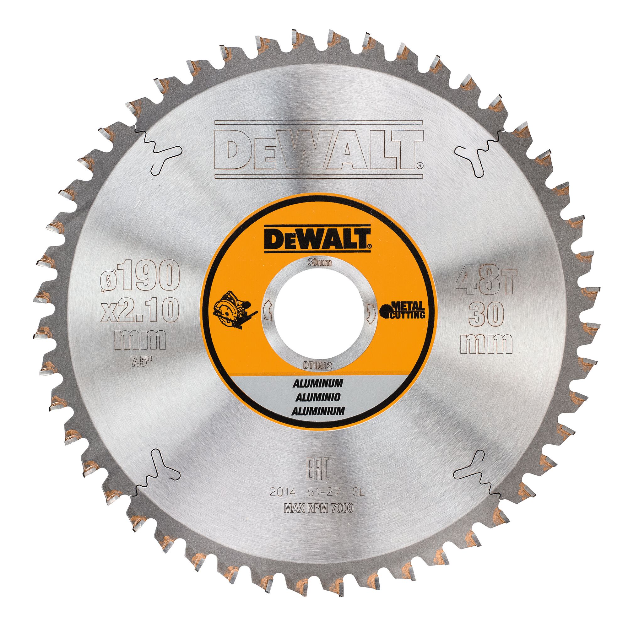 Aluminium Cutting Circular Saw Blade 190mm 48T DEWALT