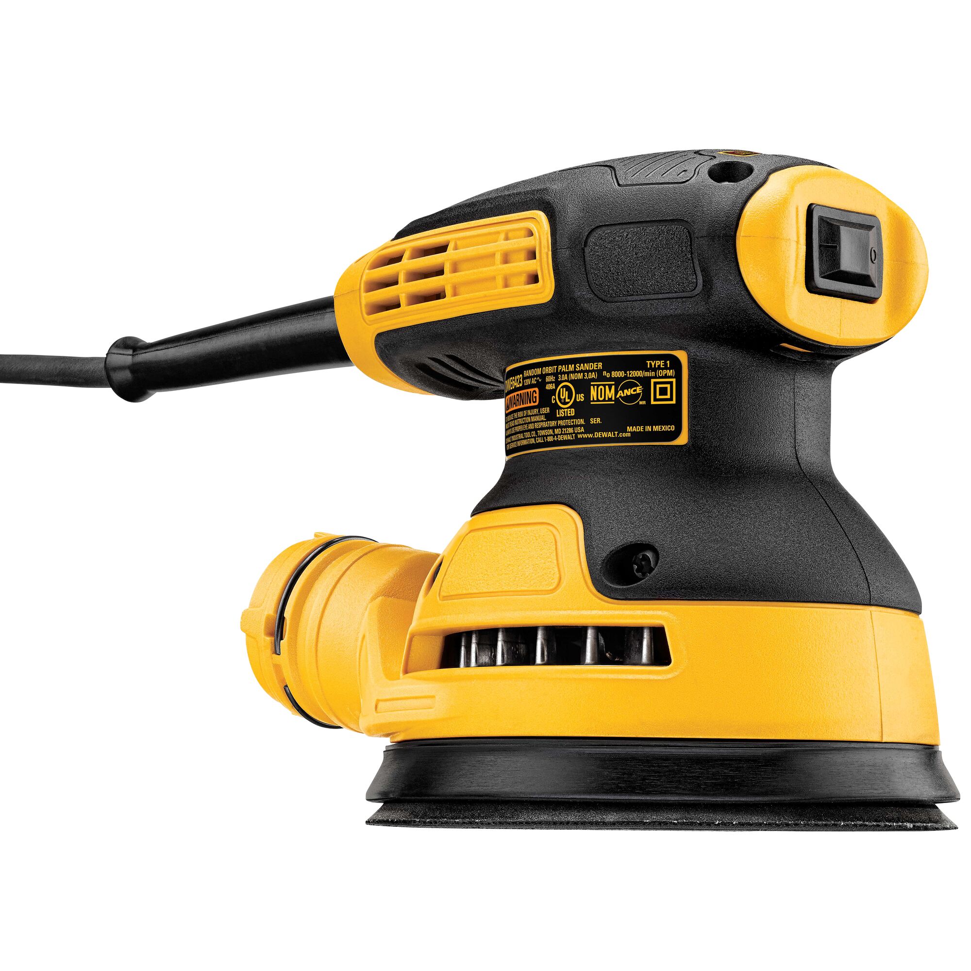 Dewalt dw6423k deals orbital hand sander