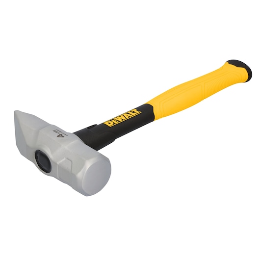 Profile view of DEWALT 4LB blacksmith hammer on white at a 3/4 view from the left