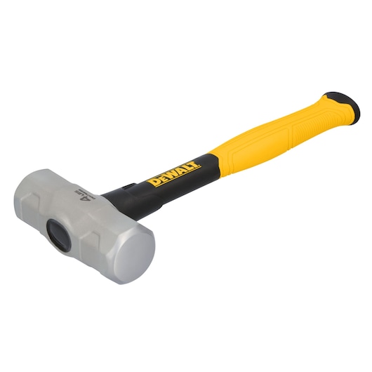 Profile view of DEWALT 4LB engineering hammer on white at a 3/4 view from the left